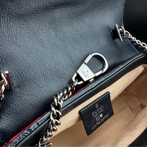 Gucci Monogram Multicolor Super Mini GG Marmont in Red wFloral Embroidery NEW! - Picture 13 of 14